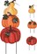 Outdoor Fall Decorations for Home, 34" Decorative Garden Stakes with 3 Stacked Pumpkins for Fall Decor, Metal Yard Signs for Garden, Lawn, and Patio Thanksgiving Decorations